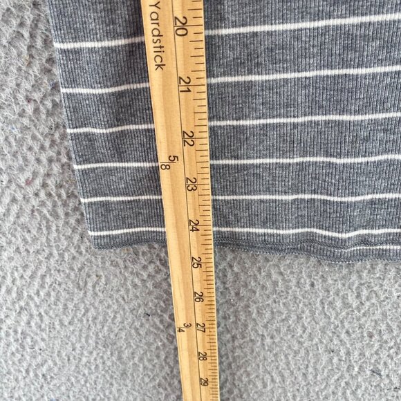 Ralph Lauren Top Womens Small Gray Striped 1/4 Button Long Sleeve Knit Stretch - Picture 8 of 11